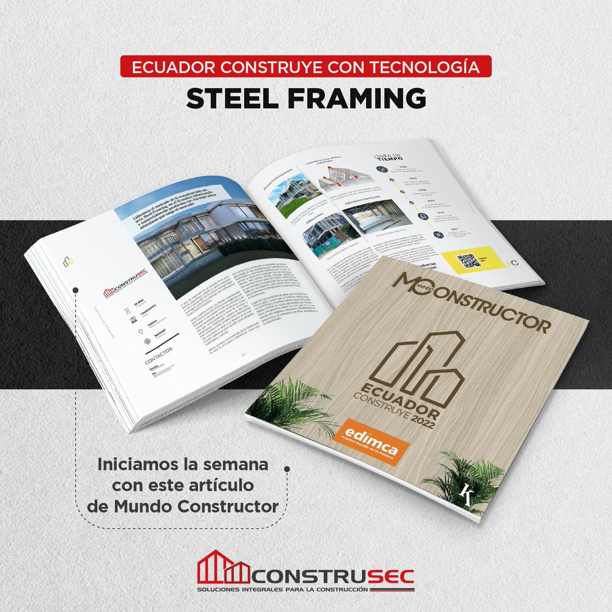 ¡Lideramos el mercado de la construcción en seco #SteelFraming en el #Ecuador! 👏🏻

Iniciamos la semana con este artículo de Revista Mundo Constructor #EcuadorConstruye 📕
Gracias por impulsar iniciativas que nos permitan evolucionar 
Léelo aquí bit.ly/3VBB9Ch