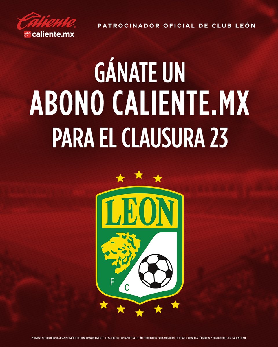 clubleonfc's tweet photo. 🚨https://t.co/ScUYtgt40b te lleva al ESTADIO🚨
 
Gana un ABONO DOBLE para nuestros juegos de local, incluye Fase Final 🔥🦁
 
Haz lo siguiente 👇🏽
1️⃣Sigue a @calientesports y @clubleonfc 📲
2️⃣Dale 🔁 y ♥️
3️⃣Comenta el Hashtag #MásAcciónMásDiversión 🔥 https://t.co/RiWi5KWu7q