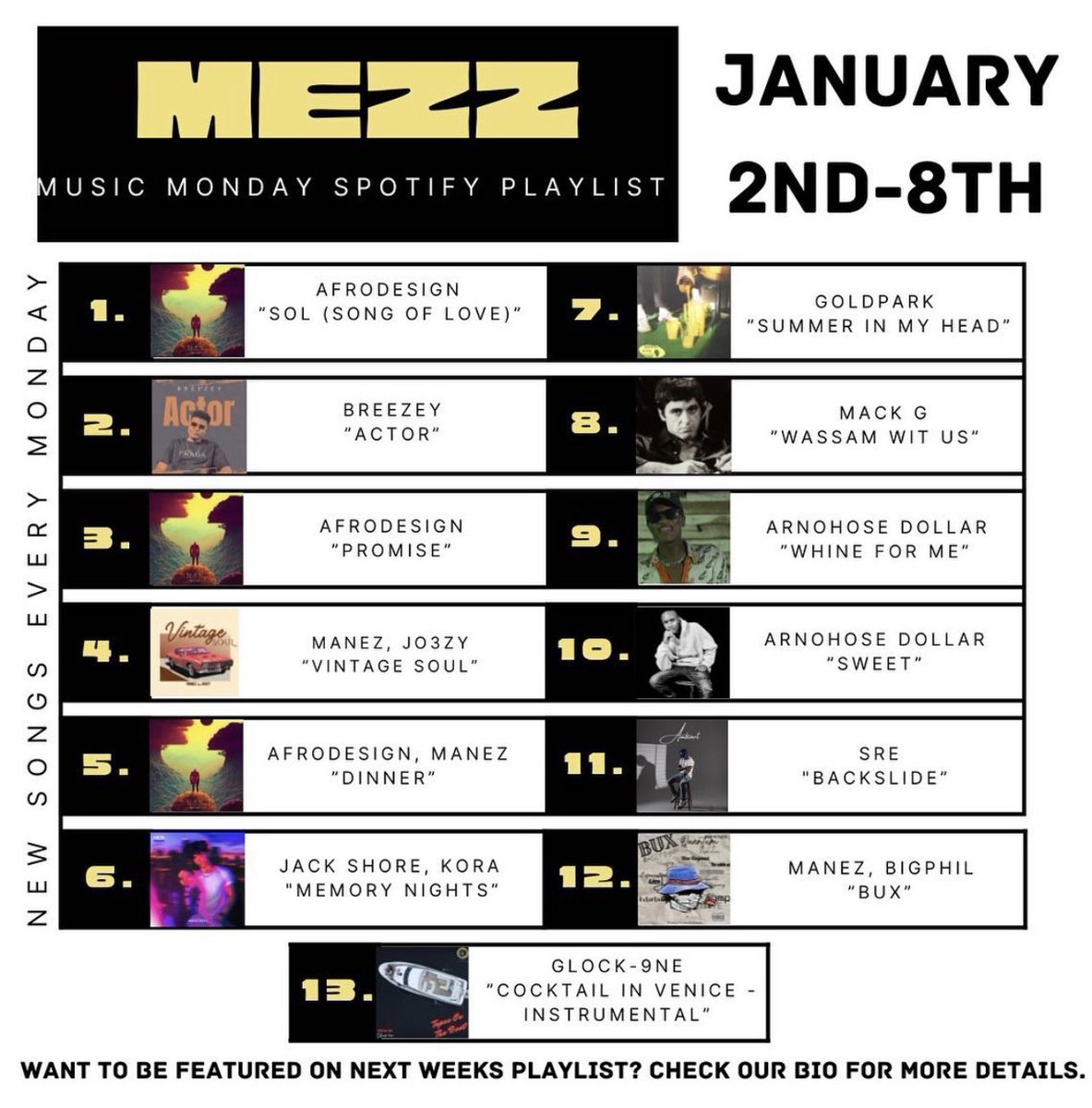 mezzentertain's tweet photo. Check out the first Mezz Music Monday playlist of 2023! 🎶⭐️ https://t.co/VORZl8iXSH #NewMusic2023 #NewArtist https://t.co/pvXDUcYun9