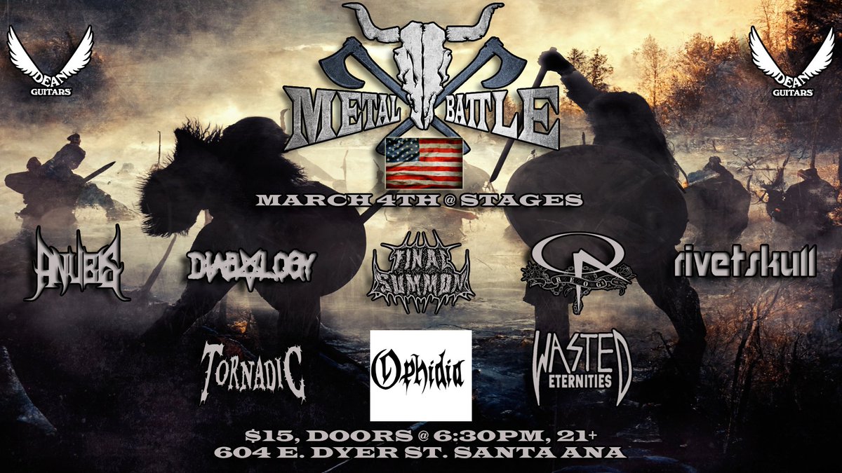 wastedhxc's tweet photo. ❗️BIG ANNOUNCEMENT❗️
WE ARE COMPETING IN WACKEN METAL BATTLE USA 2023!!!
@MetalBattleUSA

WE HOPE ALL YALL CAN COME AND SUPPORT US FOR THIS BATTLE  I HOPE YALL WILL BE THERE TICKETS WILL BE SOLD SOON !!!
#wastedeternities 
#lascene 
#iescene
#inglewood 
#Metal
#losangeles https://t.co/uoOyUH6cNu