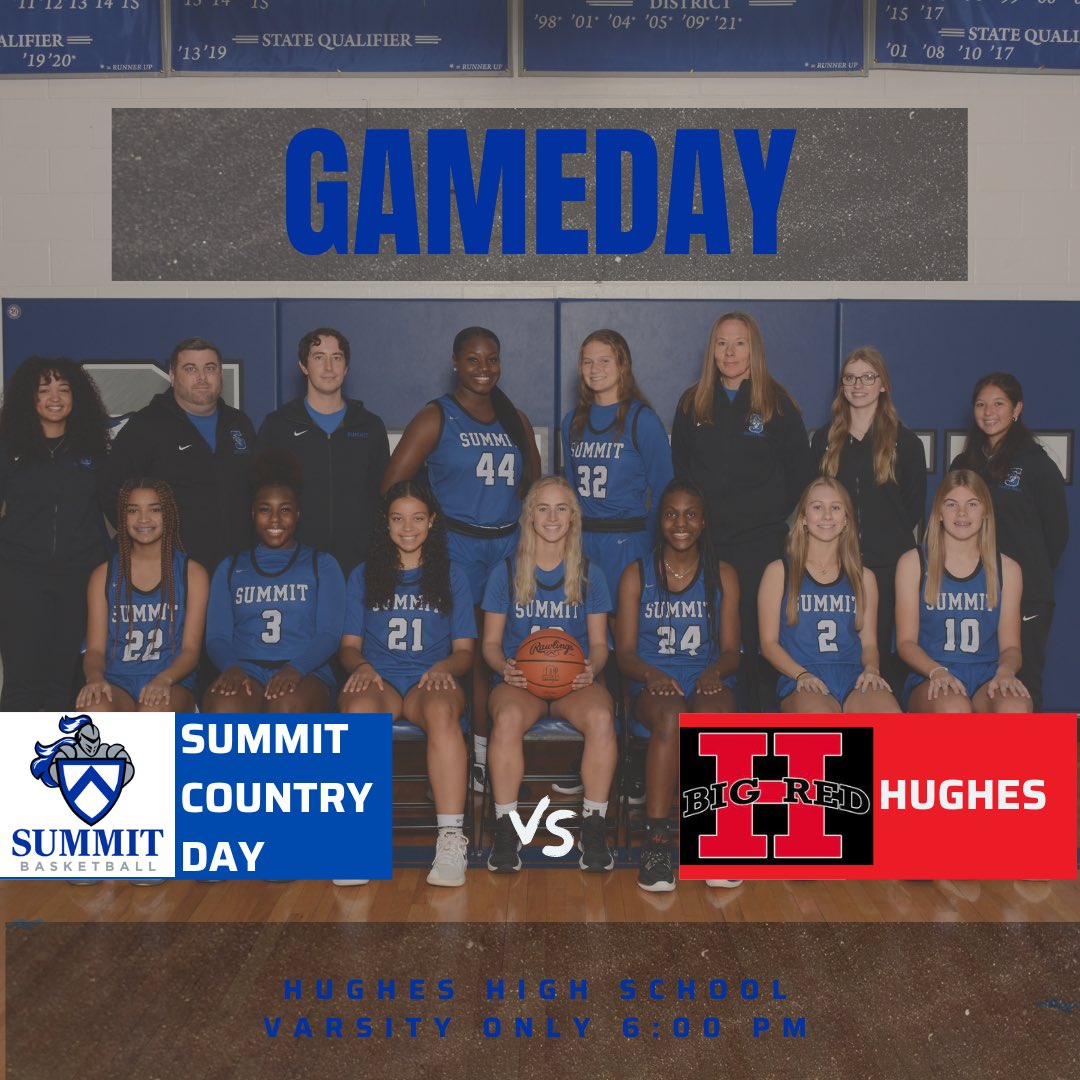 GAMEDAY! Summit takes on non-conference opponent Hughes tonight in their first game of 2023
📅 1/3/2023
⏰Varsity ONLY 6:00
📍Hughes High School
🏀 VS Hughes