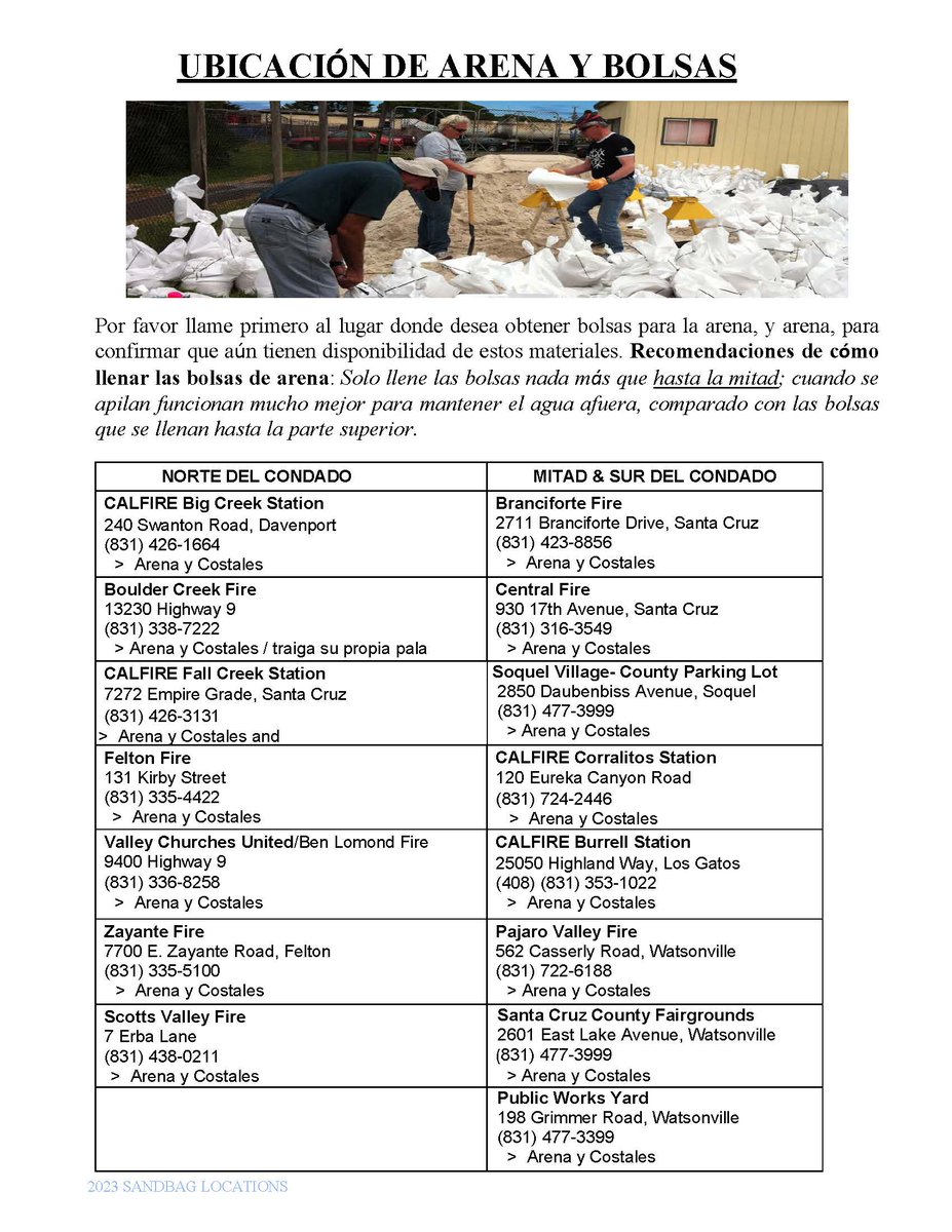 Multiple sandbag locations are OPEN ahead of heavy rainfall. Details: dpw.co.santa-cruz.ca.us/Portals/19/pdf…