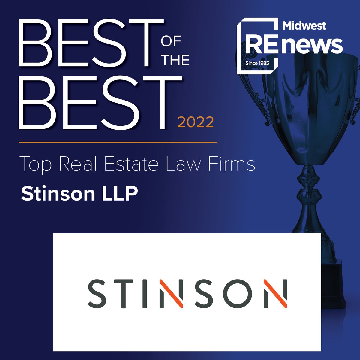 Stinson LLP (@stinsonllp) on Twitter photo ICYMI: We're ranked #3 in the 2022 edition of <a href="/REjournals/">REjournals</a>' #MidwestRealEstateNews Best of the Best Top Law Firm Rankings!
Learn more: bit.ly/3Qd8eDx ICYMI: We're ranked #3 in the 2022 edition of <a href="/REjournals/">REjournals</a>' #MidwestRealEstateNews Best of the Best Top Law Firm Rankings!
Learn more: bit.ly/3Qd8eDx