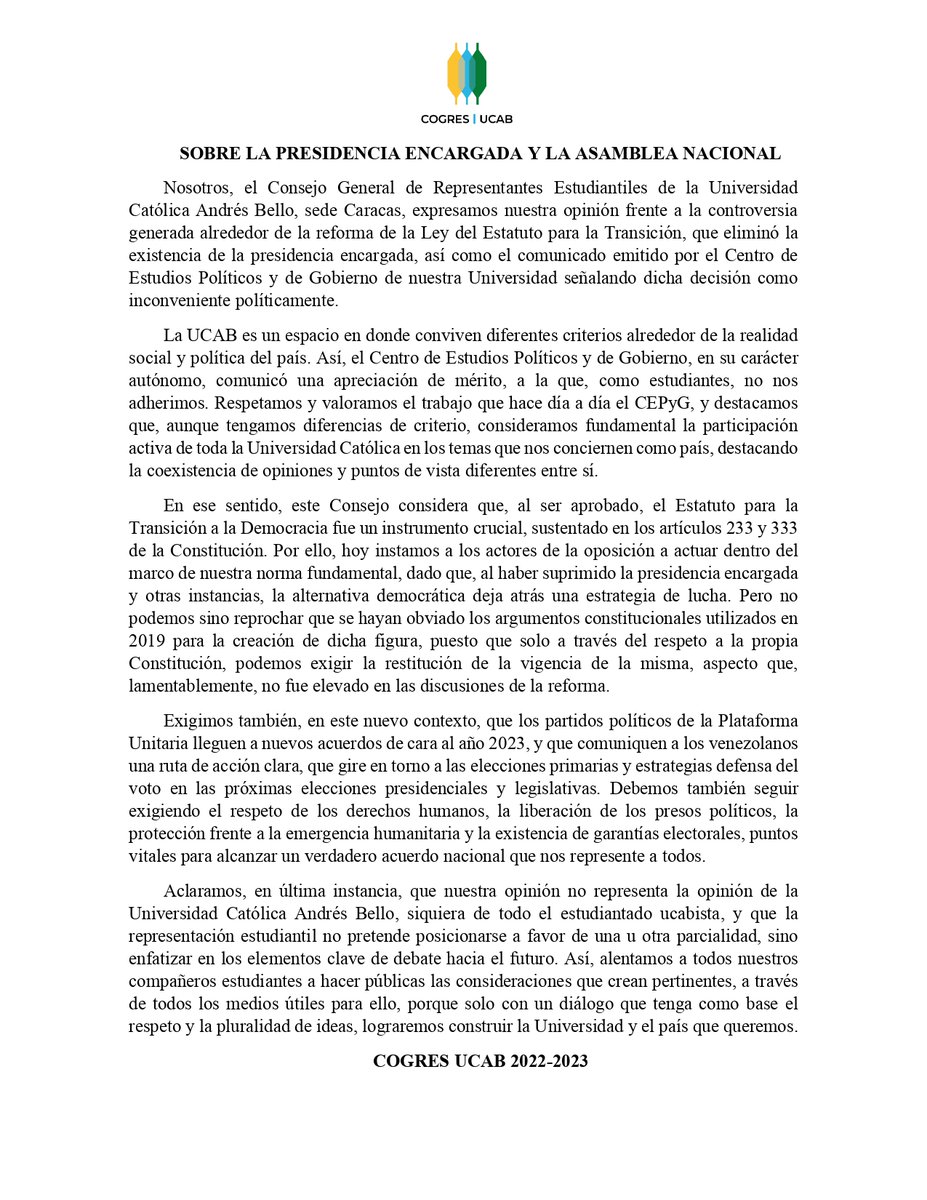 COGRES UCAB tweet media