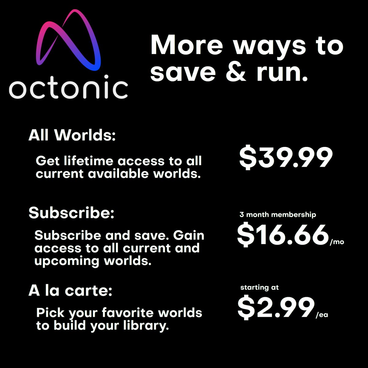 OctonicVR's tweet photo. Octonic is now FREE to download, with new bundle purchase and subscription options!
#vrrunning #vrworkout #vr #vrfitness #metaquest #metaquest2 #metaquestpro #treadmillrunning #running #fitness #VirtualReality https://t.co/ypEDn3ypEz