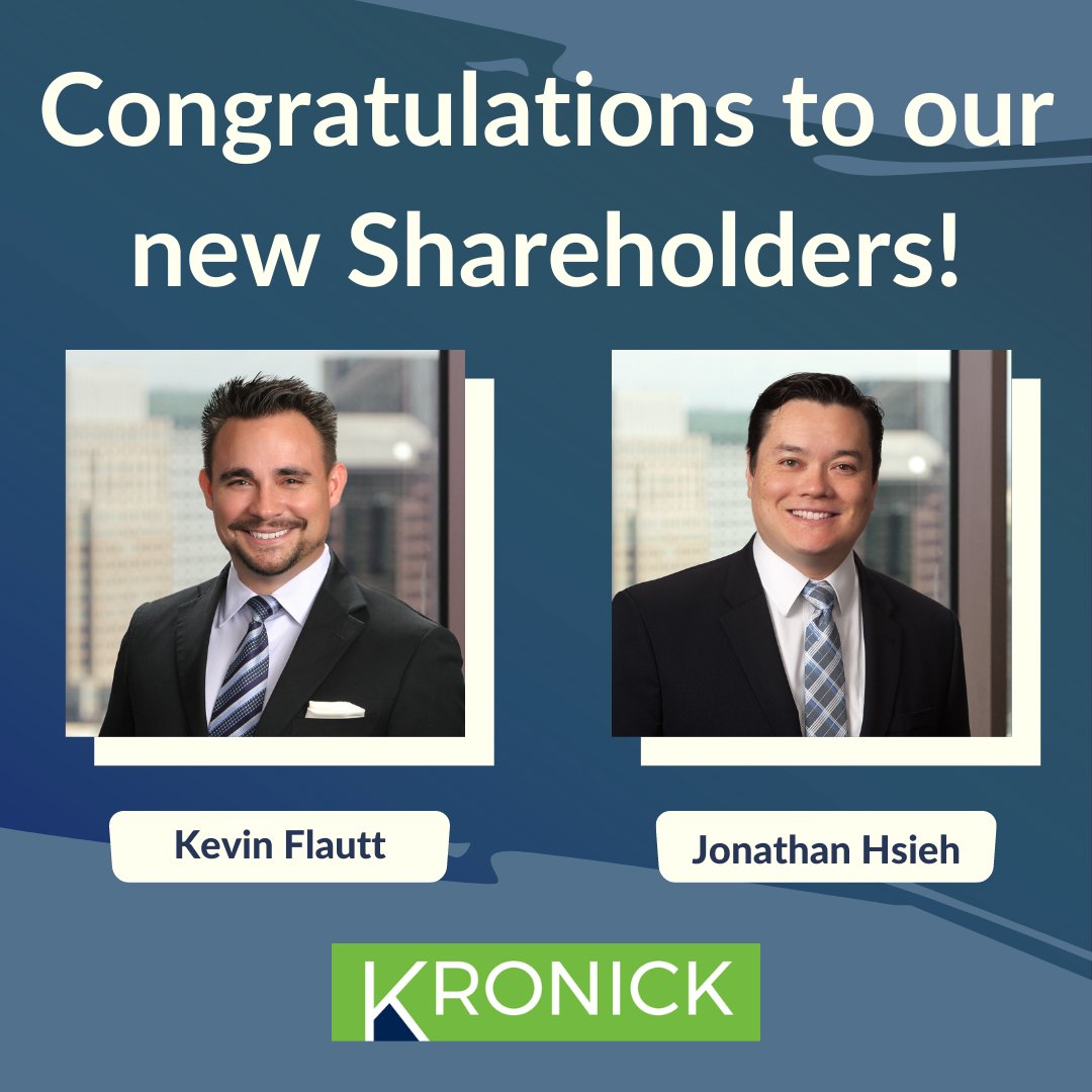 We are proud to announce the advancement of Kevin Flautt and Jonathan Hsieh to shareholders. Congratulations! 

kmtg.com/news/firm-anno…