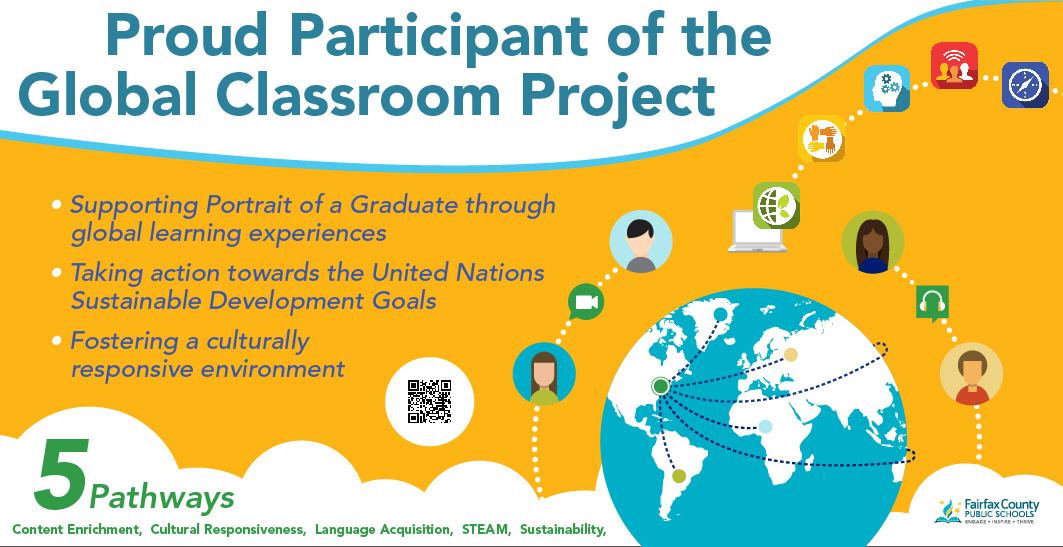 FCPS_GCP's tweet photo. Why join the Global Classroom Project? Our banner says it all! For more information visit: https://t.co/3XVcqI6qCf & complete the form under Interested in Participating. Join us! @FcpsPOGPOL #SDGs #CulturallyReponsive #contentknowledge #studentstakingaction https://t.co/fmSdtoAg3q