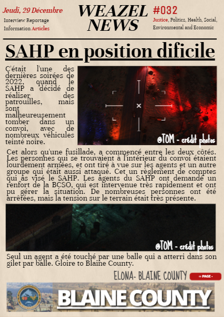 Weazel_fbackFA's tweet photo. 📢ARTICLES 
🗣️ Le SAHP tombe aux mauvais moments, aux mauvais endroits. 🔫

📰Votre article du 03/12 📰

❤️Likez 💬Commentez 👉Suivez
https://t.co/Pxf95y8GpE

#Flashbackfa #Weazelnews #GTARP https://t.co/efRyP57muO