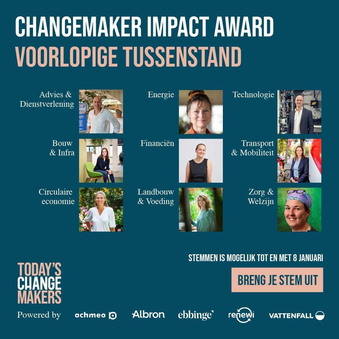 Gaat Bright-oprichter Karin Jakobsen-Peters een <a href="/changeinctoday/">Change Inc.</a> Changemaker Impact Award binnenslepen? 😱 

Mocht je nog niet gestemd hebben? Dan kan Karin jouw stem heel goed gebruiken. ☺️ 

Stem op haar in de categorie: financiën, via deze link: change.inc