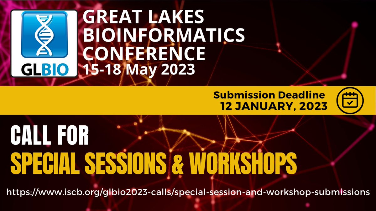 Looking for submission opportunities?  Look no further than GLBIO 2023 Special sessions &amp; Workshops -  Deadline is January 12, 2023.  iscb.org/glbio2023-call…

#bioinformatics