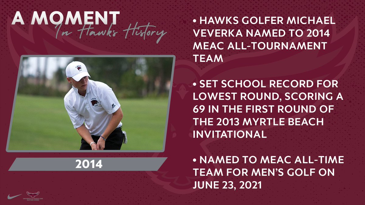 UMESHawkGolf's tweet photo. Today's #HawkHistory gives us a glimpse into the career of one of our former student-athletes, Michael Veverka! Veverka currently serves as the Director of @lynchburg_golf! #HawkPride https://t.co/Kfzxxe00Ly