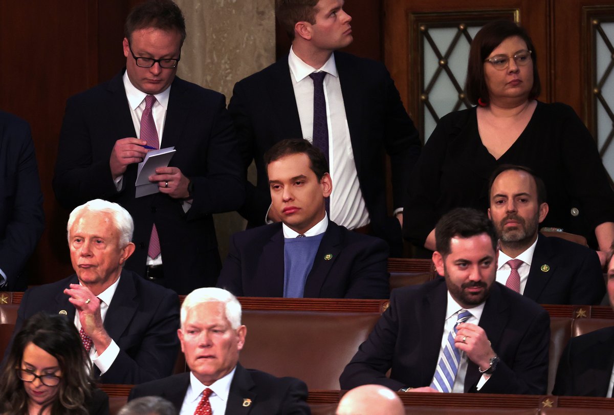 atrupar's tweet photo. scenes via Getty Images of George Santos's first day in DC https://t.co/ZJ6aeaehjt