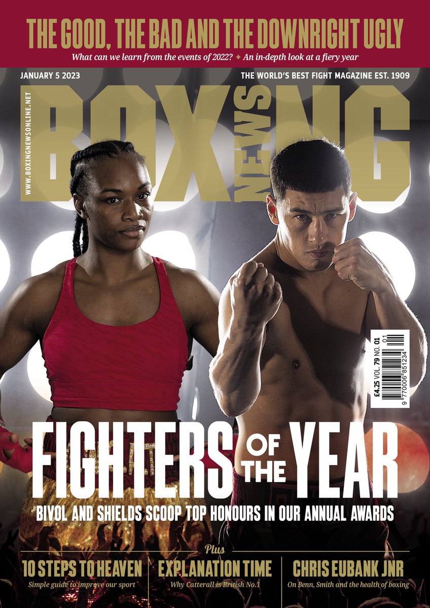 Introducing our latest cover: <a href="/bivol_d/">Dmitry Bivol</a> and <a href="/Claressashields/">Claressa Gwoat Shields</a> scoop top honours in our annual awards: bit.ly/BNsubs 
#BoxingNews 
📸 <a href="/muls96/">Ed Mulholland</a> (Bivol) &amp; Lawrence Lustig (Shields)