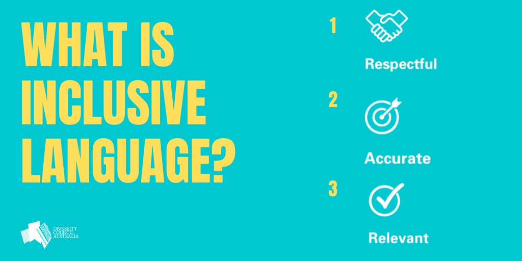 DivCouncilAus's tweet photo. 💡 Language is a powerful tool for building #inclusion (or #exclusion) at work. Start the new year right by making sure you have the tools & understanding to build a respectful workplace for all. Read our #WordsAtWork guide now 👉 https://t.co/ZS5tVSFYVR https://t.co/Rv7w2zc7iX