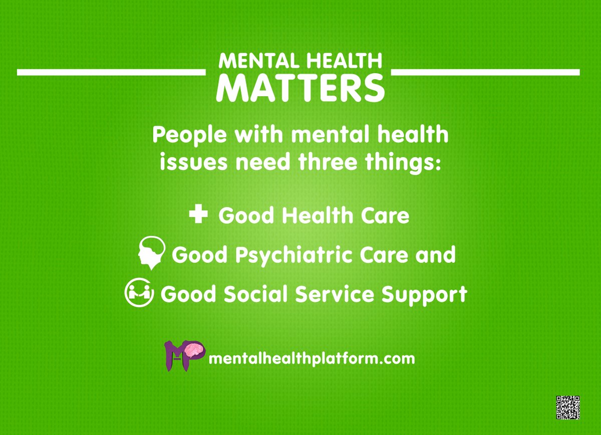People with mental illnesses need these things:⭐️

Good Health Care ⚕️
Good Psychiatric care 🧠
Good Social Service Support 🫱‍🫲

Let's make it happen in 2023. #MentalHealthAwareness #Depression #MentalHealth #MentalWellness #MentalIllness #IWillListen