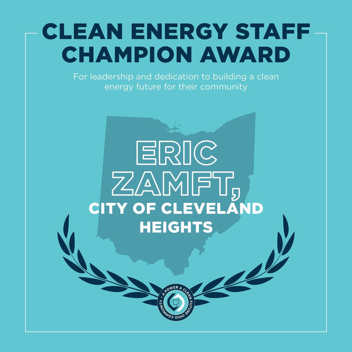 A few weeks ago, #ClevelandHeights fantastic Planning and Development Director, Eric Zamft, won the Clean Energy Staff Champion Award during the @PoweraCleanOH ceremony! Congratulations, this is well deserved. 

 #LocalsLeadTheWay