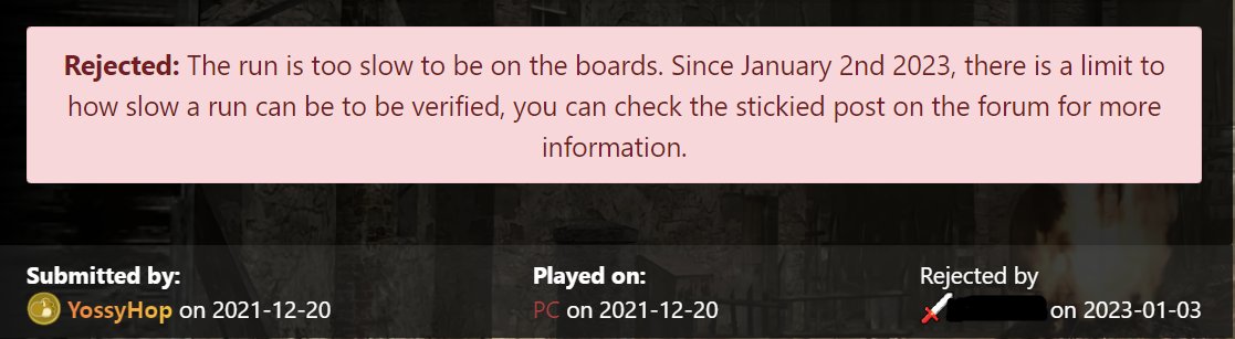 marphoria's tweet image. sorry, this is fucked up. @YossyHop had a speedrun from over a year ago removed today &amp;amp; it was only 30 mins off WR.

these kind of rules are extremely discouraging to new runners &amp;amp; it's gatekeeping at its finest.
