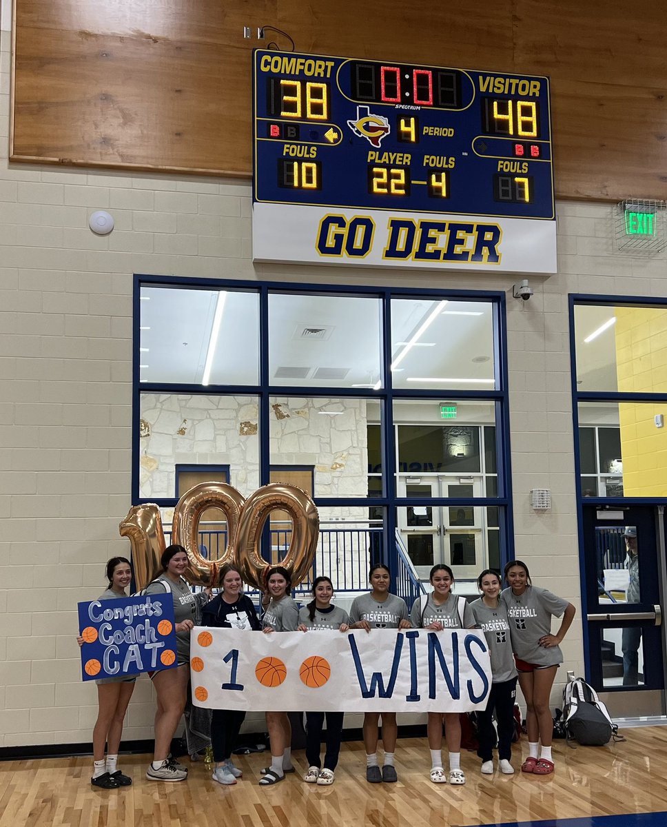 Coach Cat’s 100th career win!!! Way 2 go girls and congrats Coach Cat! 💙🦉🏀