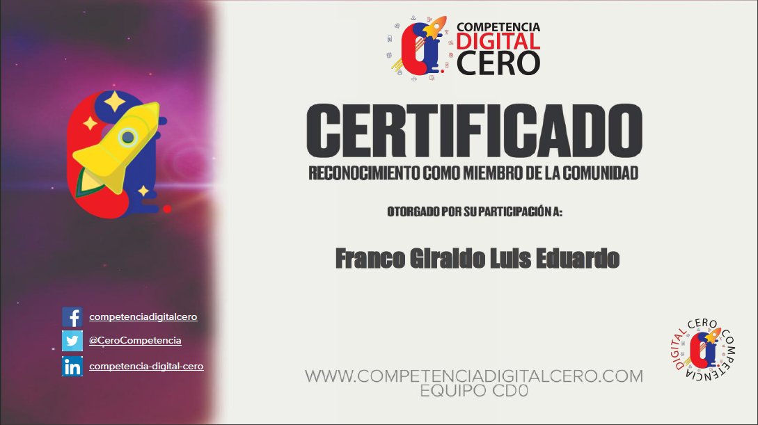 Estamos muy contentos de estar convocados para formar parte de la <a href="/CeroCompetencia/">CompetenciaDigitalCero</a> #CompetenciaDigitalCero, para seguir creciendo y aportando a la comunidad tecnológica #CDO