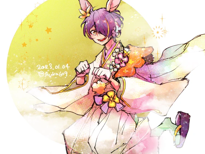 今年は去年よりたくさん忍くんを描きたいな!Puffy☆Bunny衣装和風アレンジ 