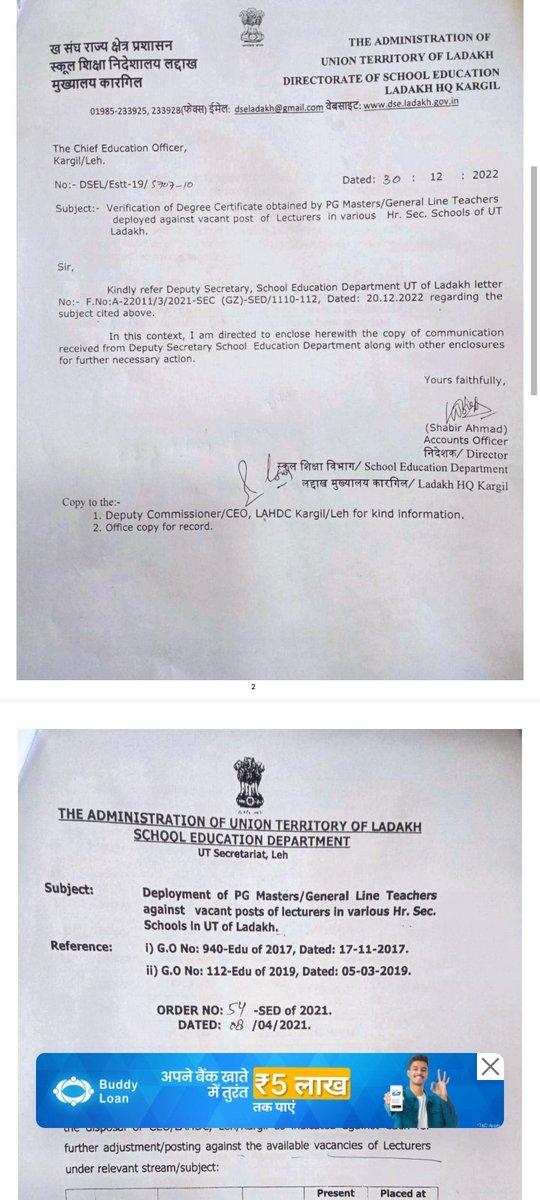 M_hundurmani's tweet photo. It's very unfortunate and only happen in #Ladakh @dse_ladakh is going to promote 78 science teacher as a lecturer against the vacant post in different Higher sec. which are selected in 2016/19 as GLT.
#Stop_unlawful_Promtion 
@lg_ladakh @jtnladakh
@tashi_gyalson @FerozKhan_Kgl https://t.co/lPsjxdgqnh
