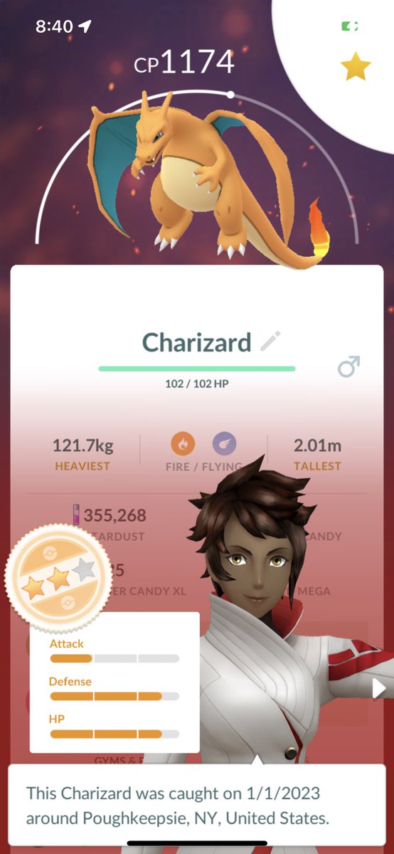 Zackaruz's tweet photo. @MYSTIC7 Woke up to a wild charizard at my house! https://t.co/1fC9yj5Iqr