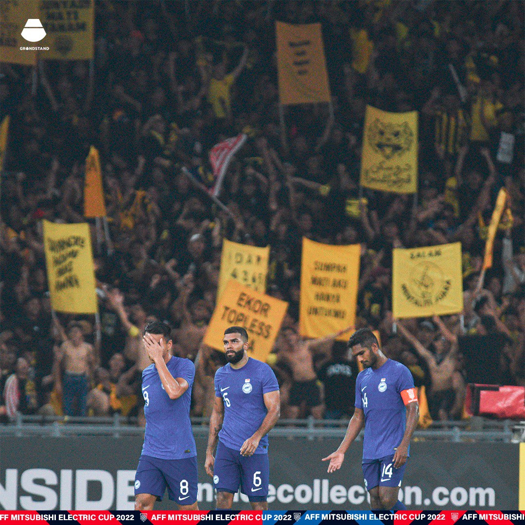 grandstandsgp's tweet photo. A humbling defeat to swallow. What's next for the Lions and where do we go from here? 

#ONESTRONG #singapore #football #sgfootball #AFF #AFFMitsubishiElectricCup2022 #BeTheGameChanger #footballedits #MASvsSGP https://t.co/YpwTRCj5DJ