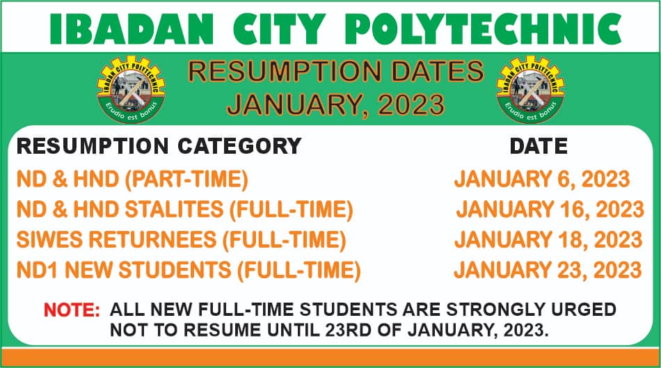 ibadancitypoly's tweet photo. January 2023 Dates https://t.co/jfECiVbPcv