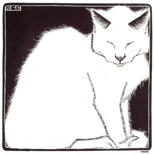 artistescher's tweet photo. White Cat I, 1919 #mcescher #expressionism https://t.co/9CrsIfkYNS https://t.co/aGrPCQ4Sk3