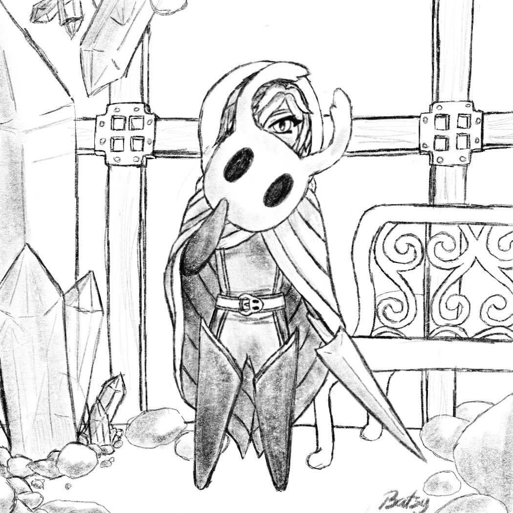 Just sketched this while watching stream, please tell me if you want to see a coloured version 💜☺️ #VioletAtelier