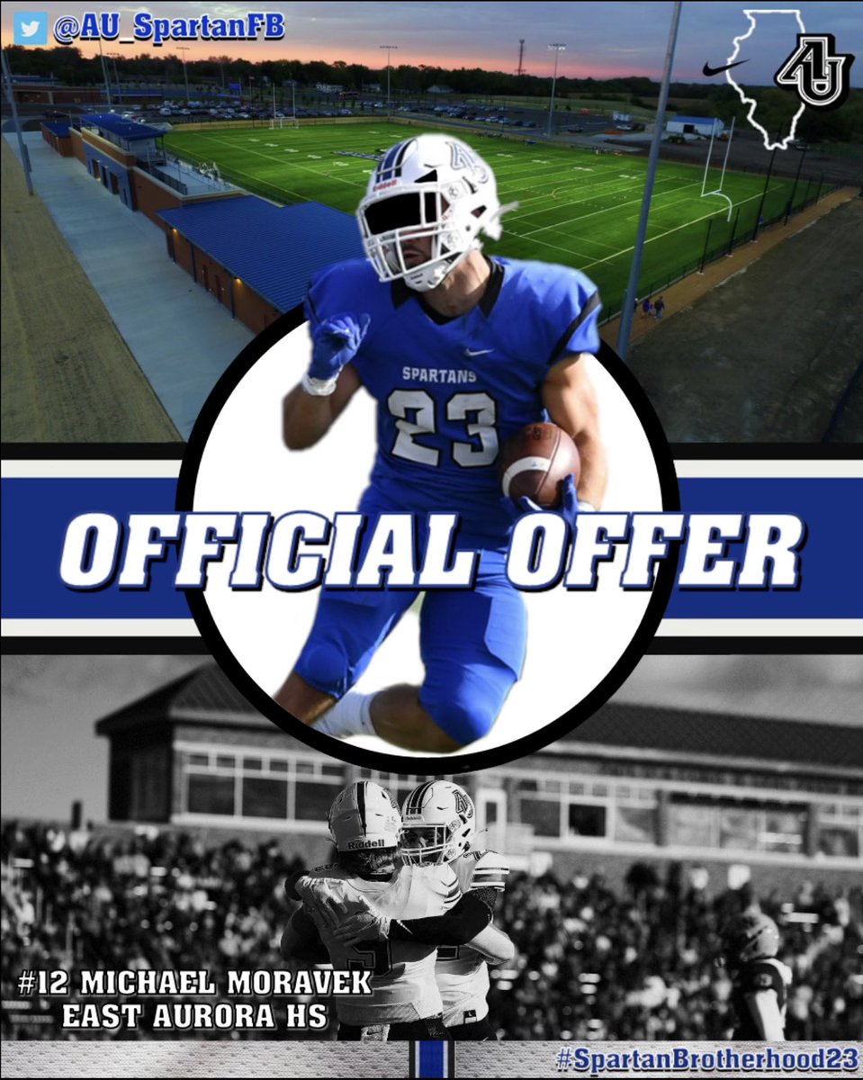 Michael (@michaelmoravek4) on Twitter photo Proud to announce an offer from Aurora University
<a href="/AU_SpartanFB/">Aurora University Football</a> <a href="/TomcatStrength/">Coach Kukuc</a> <a href="/tristan_burge/">Tristan Burge</a> <a href="/EATomcats/">EastAurora Athletics</a> <a href="/CoachBigPete/">Peter "Coach Big Pete" Leinweber</a> <a href="/PrepRedzoneIL/">Prep Redzone Illinois</a> Proud to announce an offer from Aurora University
<a href="/AU_SpartanFB/">Aurora University Football</a> <a href="/TomcatStrength/">Coach Kukuc</a> <a href="/tristan_burge/">Tristan Burge</a> <a href="/EATomcats/">EastAurora Athletics</a> <a href="/CoachBigPete/">Peter "Coach Big Pete" Leinweber</a> <a href="/PrepRedzoneIL/">Prep Redzone Illinois</a>