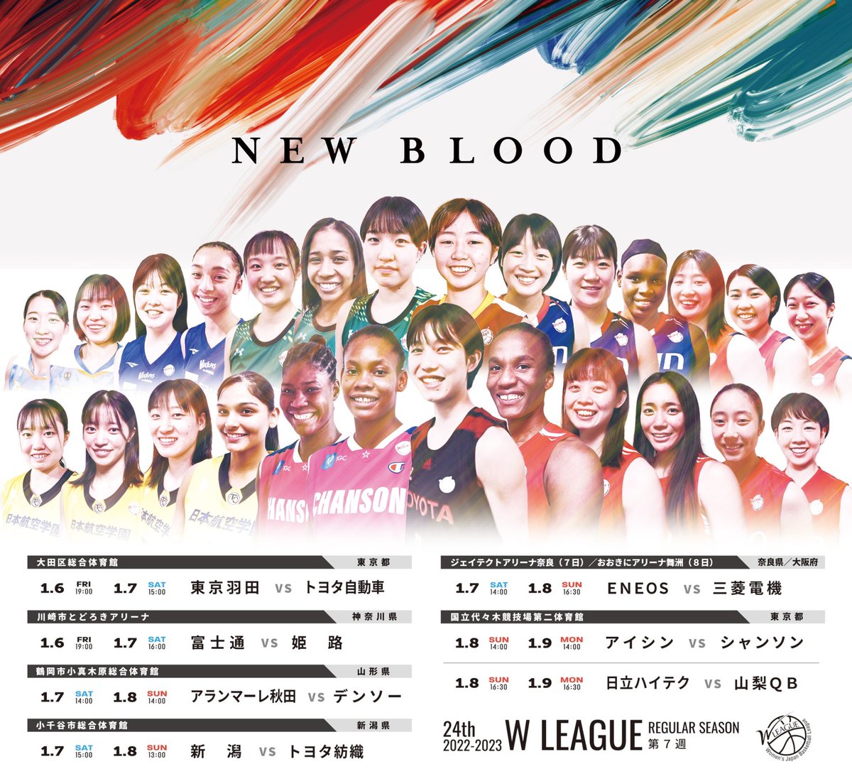 wjbl_official's tweet photo. 【ゲームプレビュー/1月6〜1月9日】アーリーエントリー選手の加入で勢力図も変わる⁉️

第7週のゲームプレビューはこちらから➡️ https://t.co/dOcle7HmHt

#Wリーグ
#行こうよWリーグ https://t.co/TCoipTFjml