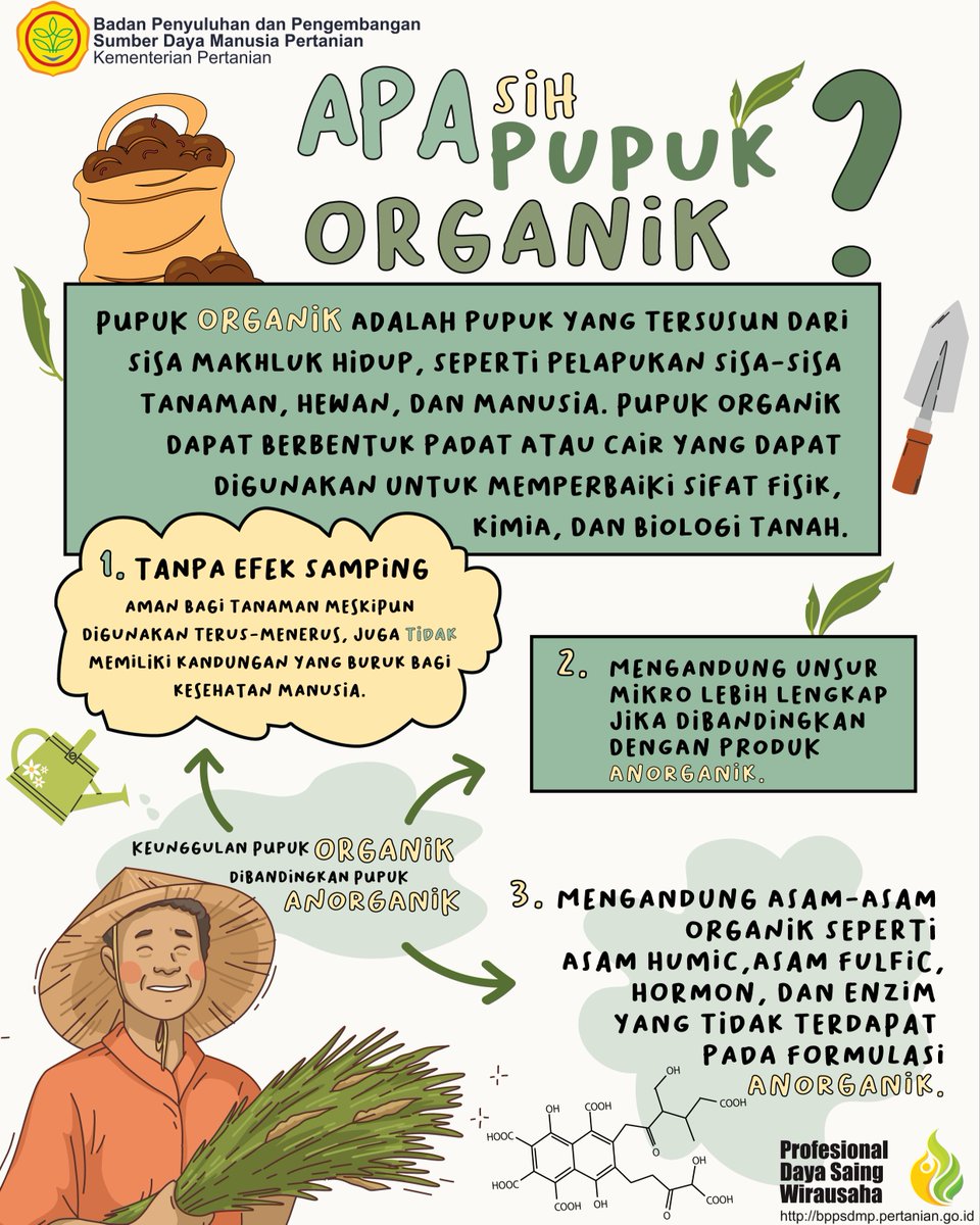 badansdm's tweet photo. SobaTani
Apa Sih Pupuk Organik? dan Apa Kebaikan yang ada di dalam nya
Simak Infografis berikut ini.
#PertanianMajuMandiriModern https://t.co/qsJjzupd6X