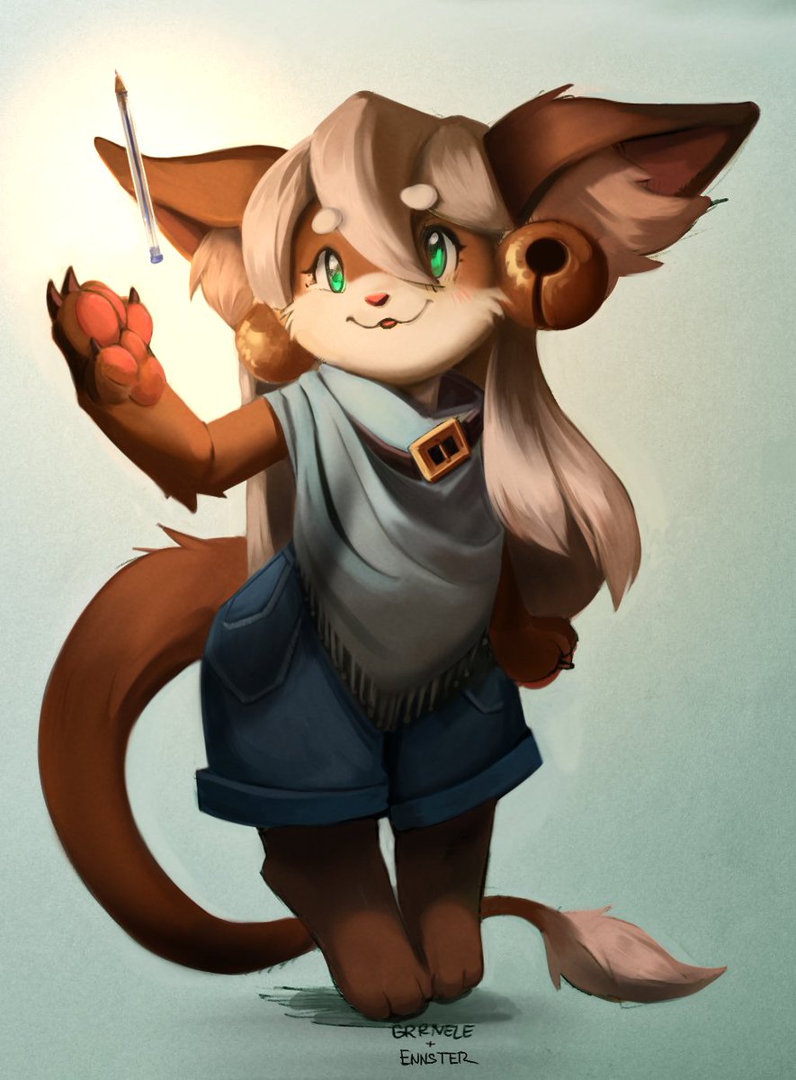 EnsterARt's tweet image. Little collab with @GRRNELE on my OC.