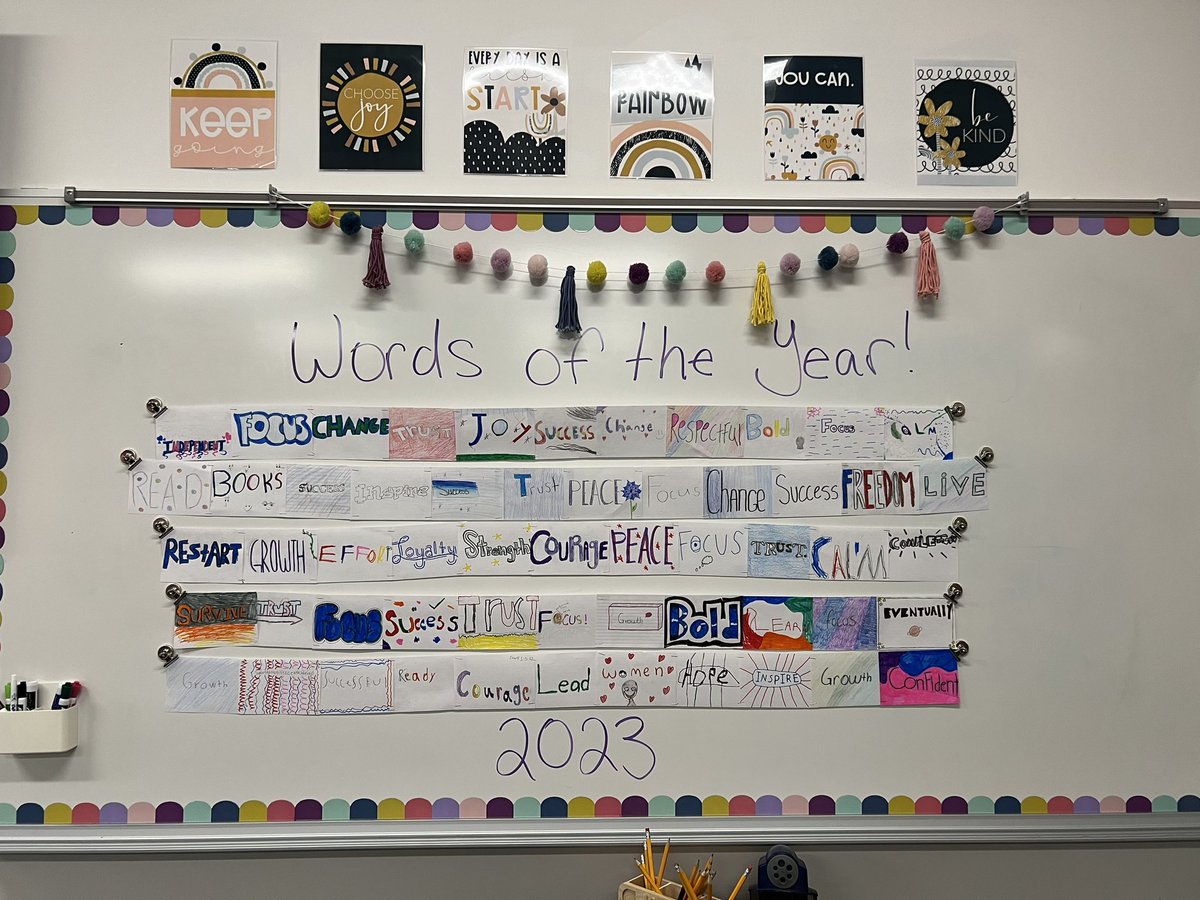Mrs_Stewart_'s tweet photo. Today in ELA we chose one word to live by for 2023! Hopefully a lot of growth, success, focus, and more to come for these students! #TMSCode https://t.co/IaBzfD5krP