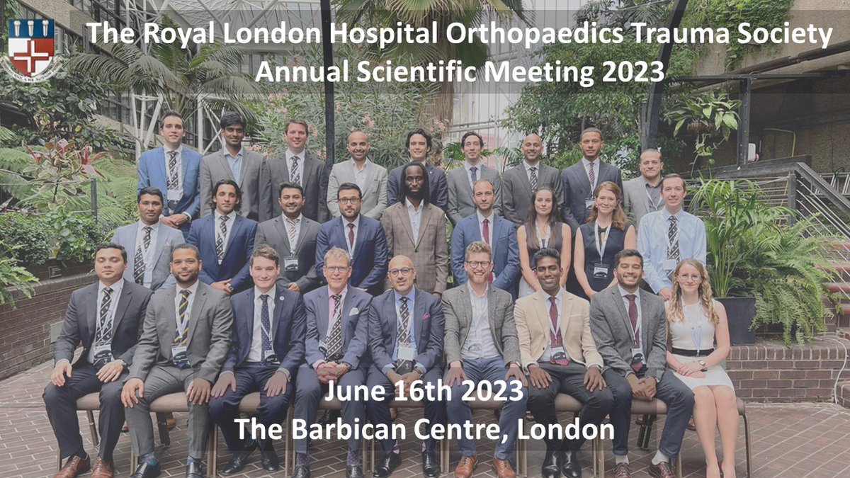 RoyalLondonOrth's tweet photo. 📣RLHOTS - Save the Date📣

We cordially invite you to The Royal London Hospital Orthopaedics Trauma Society Annual Scientific Meeting 2023. 

🗓️ June 16th, 2023
📍The Barbican Centre, London

More details to follow! https://t.co/OHVRxPit5e