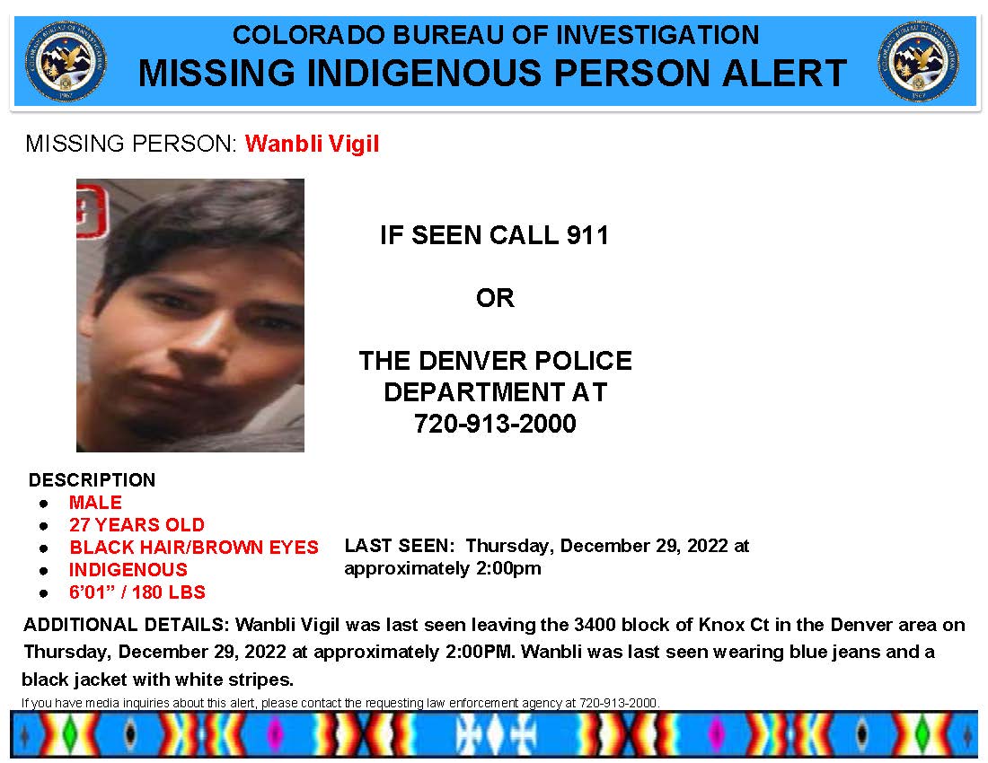 Colorado's first Missing Indigenous Person Alert issued for man last seen in Denver dpo.st/3GBwQCZ via <a href="/kierannicholson/">kieran nicholson</a>