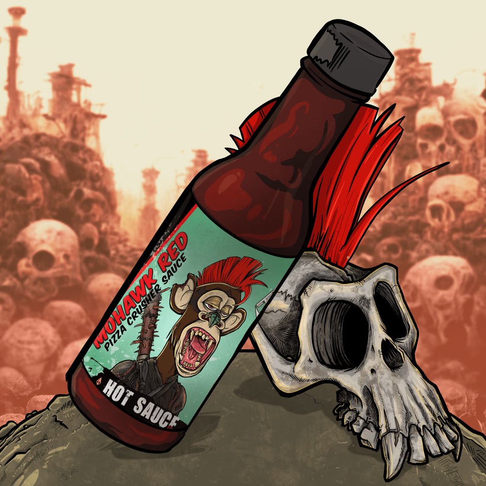 Fityeth's tweet photo. get a free #aahotsauce with this super mohawk ape #AAPES https://t.co/e35piK3z0s https://t.co/7zlJpuOnco