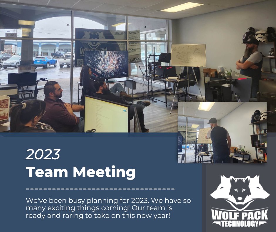 WolfPackTechno's tweet image. We&apos;ve been busy planning for 2023. We have so many exciting things coming! Our team is ready and raring to take on this new year!
#wolfpacktechnology #techhub #techteam #planning #businessmeeting #AllThingsTech