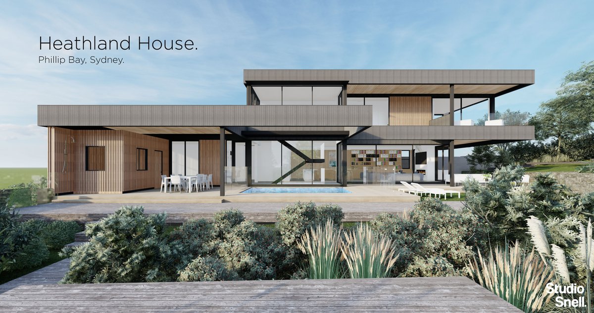 Heathland House.
Phillip Bay, Sydney.
Concept for a house in the coastal heathland of Sydney.  Designed with external dark timbers to recede into the landscape and warm timbers internally to create an embracing family home.
#studiosnell #snellarchitects #sydneyarchitects