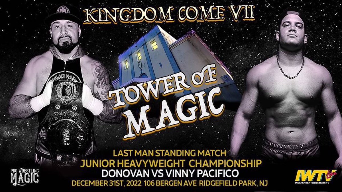 indiewrestling's tweet photo. Now On Demand

@WrestlingMagic Kingdom Come VII!

@Revolver_Reiman v @IHateSteveOff
@VinnyPacifico1 v @BK_Outlaw718 
@CheeseburgerROH v @AzRi3aL
@LuminousJcStorm v @RuthlessLaLa v @notorious_mimi
@COLOSSALMIKELAW v @TheStevePena
+ @TheBillyDixon &amp; more!

https://t.co/a8Ai8LrWiX https://t.co/Gd4NaTm6dP