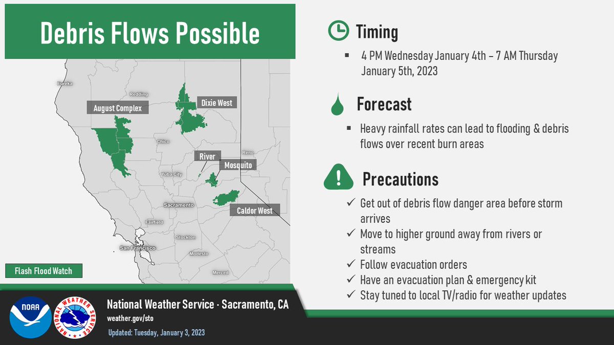 ⚠️ A Flash Flood Watch for possible debris flows has been issued for ...