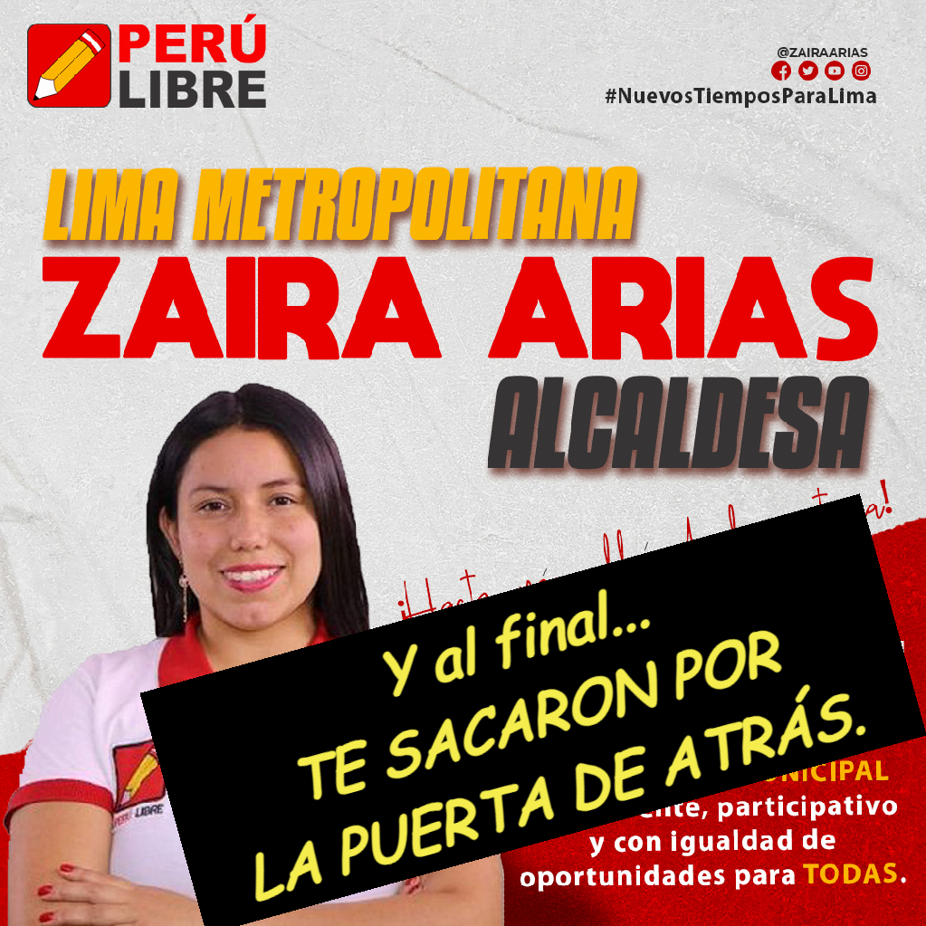 <a href="/Brianmatico/">William Brian Matias Coronado</a> <a href="/PanamericanaTV/">panamericanatv</a> AJÁ...
Imagínense lo que esta desequilibrada mental hubiese hecho si llegaba a ser elegida "alcaldesa metropolitana de Lima"...
... Imagínenlo no más.