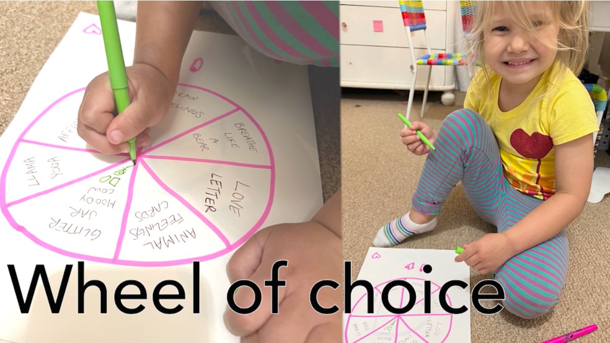 How to practice the wheel of choice and calming tools with preschoolers.- mailchi.mp/besproutable/4…