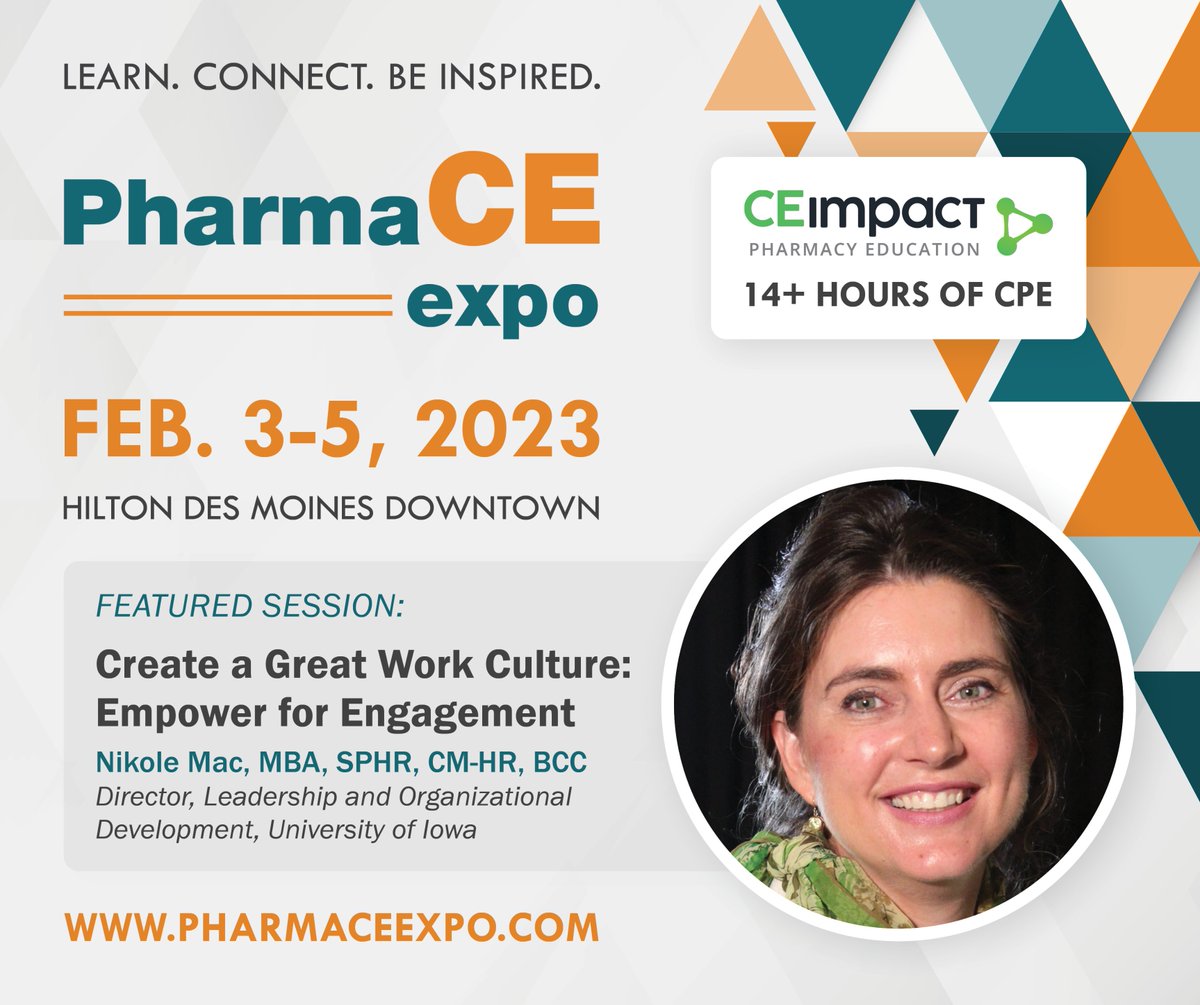 Iowa Pharmacy Association (@iowapharmacyipa) on Twitter photo At #PharmaCE2023, learn how to support and coach your employees to create a better #workplace for all!
Presenter Nikole Mac will provide strategies for empowering staff to engage at work.
Register today: bit.ly/3mqCEoq #IPA #WorkplaceCulture <a href="/uiowa/">University of Iowa</a> At #PharmaCE2023, learn how to support and coach your employees to create a better #workplace for all!
Presenter Nikole Mac will provide strategies for empowering staff to engage at work.
Register today: bit.ly/3mqCEoq #IPA #WorkplaceCulture <a href="/uiowa/">University of Iowa</a>