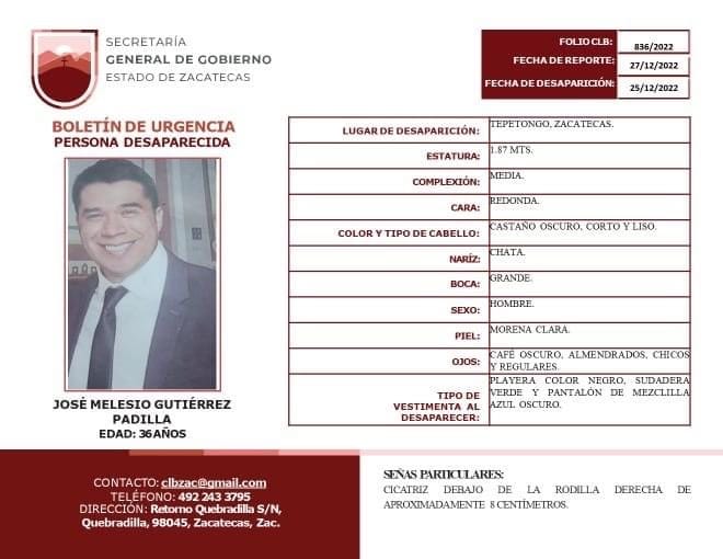 CNDH's tweet image. 🧵...de 36, 27, 26 y 31 años de edad, quienes fueron vistos por última vez el 25 de diciembre de 2022, en #Tepetongo, #Zacatecas. 

#HastaEncontrarles
#DefendemosAlPueblo