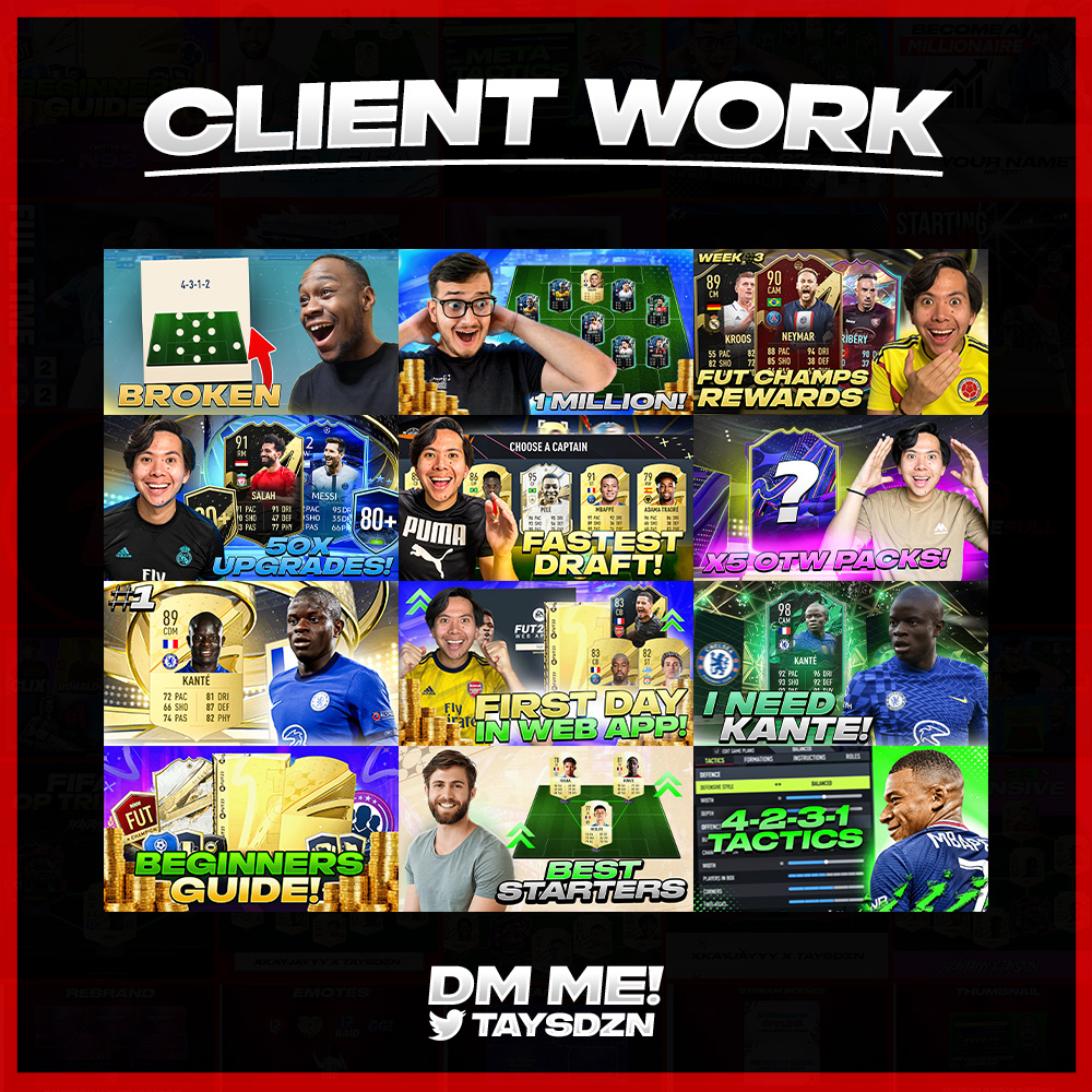 MASSIVE BUNDLE DEAL FOR YOUTUBERS 🚨

Looking for someone to help boost video interactions and engagement with high quality thumbnails? Hit my DM 📩

See my work linked in my bio and also below here. Pricing also shown below 👇

Retweets ♻️ &amp; Likes ❤️ mean a lot!