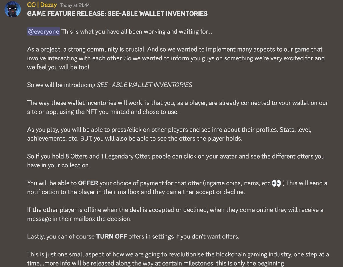 This is only the start of the Otters journey, come and join the romp 🦦 

discord.gg/7spzcztCCh

#nft #nftgaming #blockchaingaming