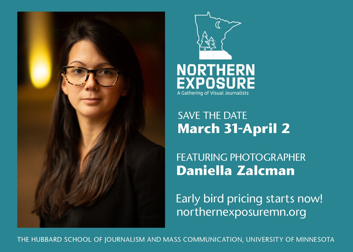 Announcing another great speaker for the spring Northern Exposure gathering, Daniella Zalcman! @dzalcman is photojournalist w/ @natgeo & others, and the founder and exec director of @womenphotograph. Join us March 31-April 2. bit.ly/2KzZ95Y @UMN_HSJMC