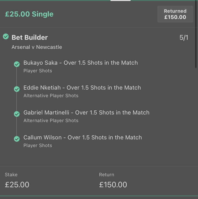 Nice juicy 5/1 landed for our group 🤑🔥 

Join our Free group now! 🤑
#GamblingTwiitter #Arsenal #NewcastleUnited #FootballTips #WINNER